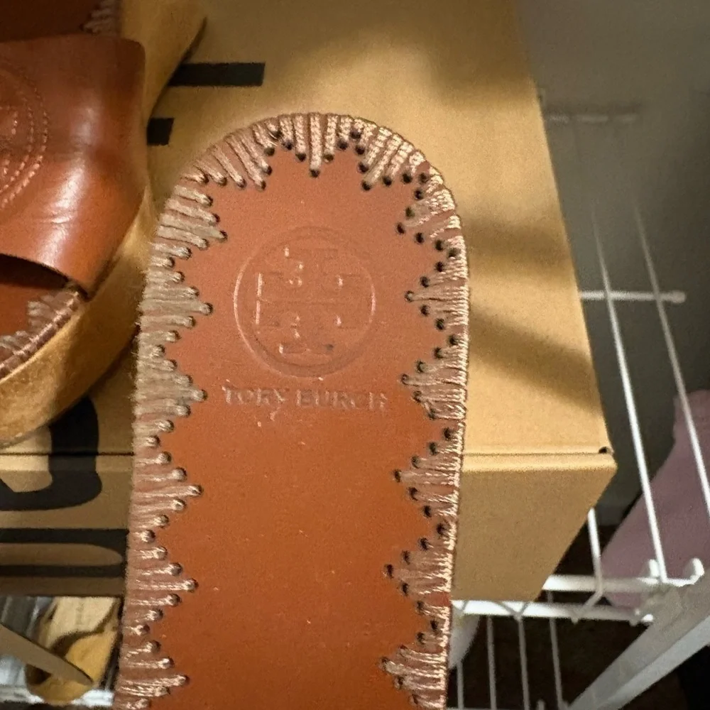 Tory Burch Women's Patty Leather Platform Wedge Slide Sandals
